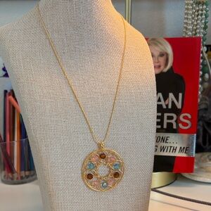 Joan Rivers Classics Collection Gold Necklace with Colored beaded Accents